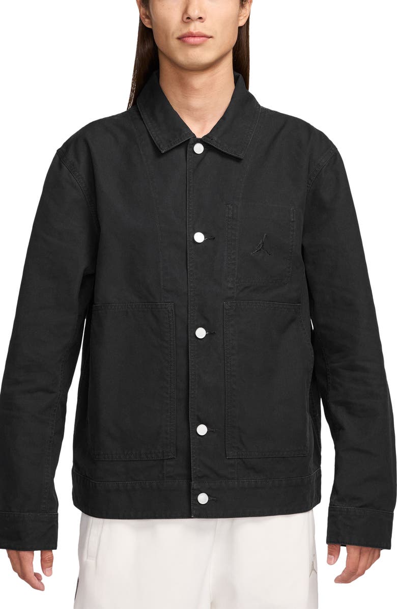 Jordan Essentials Chicago Canvas Jacket, Main, color, Black