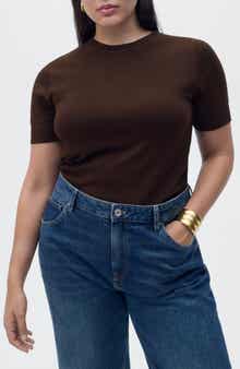 MANGO Short Sleeve Sweater