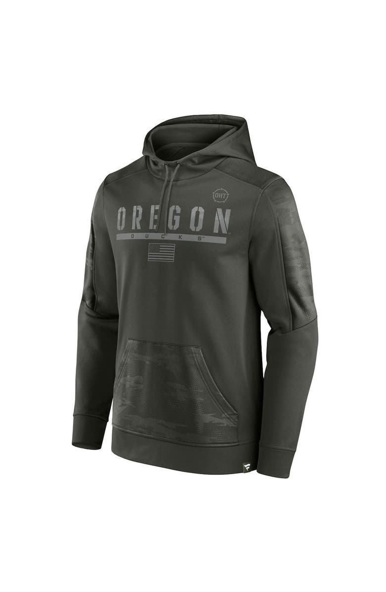 FANATICS Men's Fanatics Branded Olive Oregon Ducks OHT Military Appreciation Guardian Pullover Hoodie, Alternate, color, 