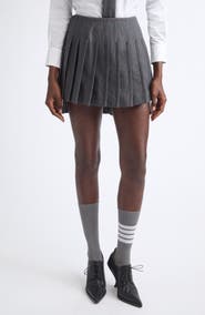 Thom Browne Plaid Low Rise Pleated Miniskirt