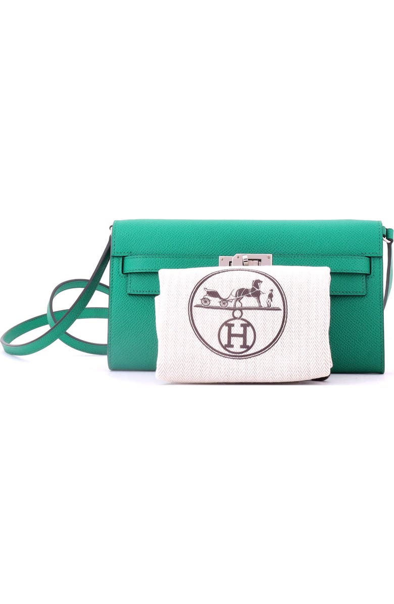 Pre-Owned Hermes Kelly To Go Wallet Epsom, Alternate, color, Vert Jade