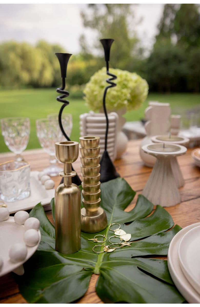 House of Revelry Winding Taper Candle Holders Set of Two, Alternate, color, Black