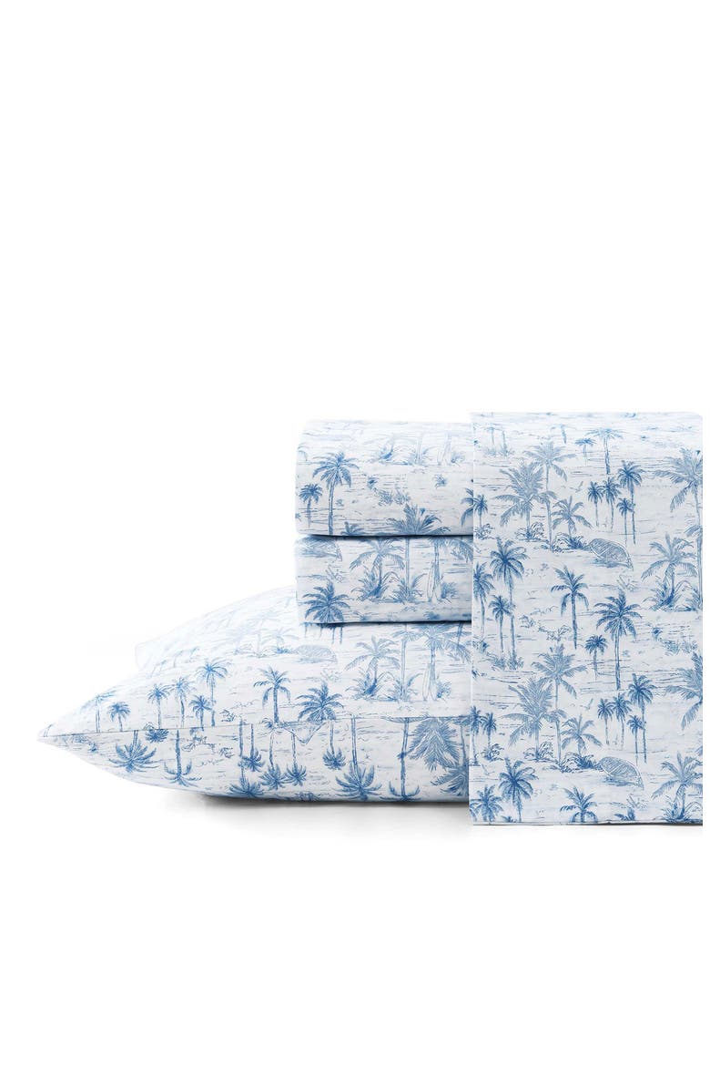 Surfside Cotton Percale Sheet Set, Main, color, BLUE