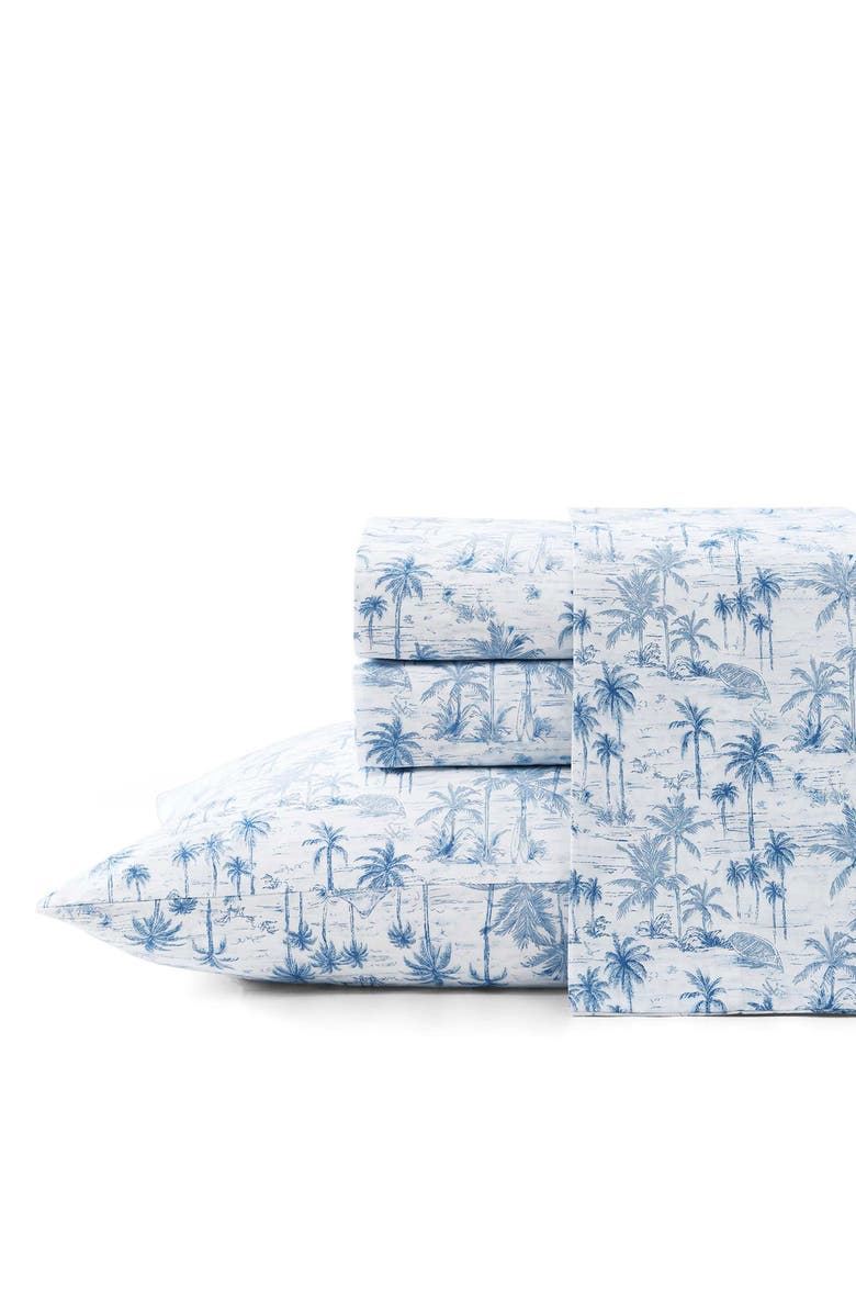 Tommy Bahama Surfside Cotton Percale Sheet Set, Main, color, Blue