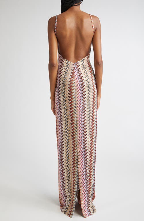 Missoni Metallic Zigzag Knit Maxi Dress In Multi