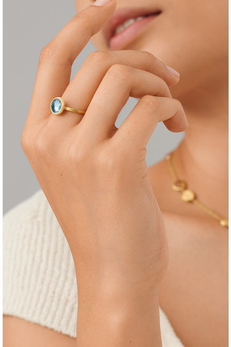 Jaipur Color 18K Yellow Gold Blue Topaz Stackable Ring, Alternate, color, YELLOW GOLD
