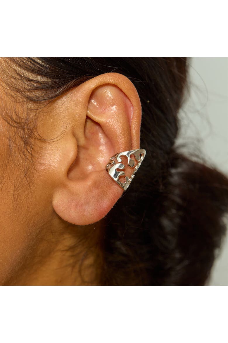 Open Splash Ear Cuff, Alternate, color, Sterling Silver