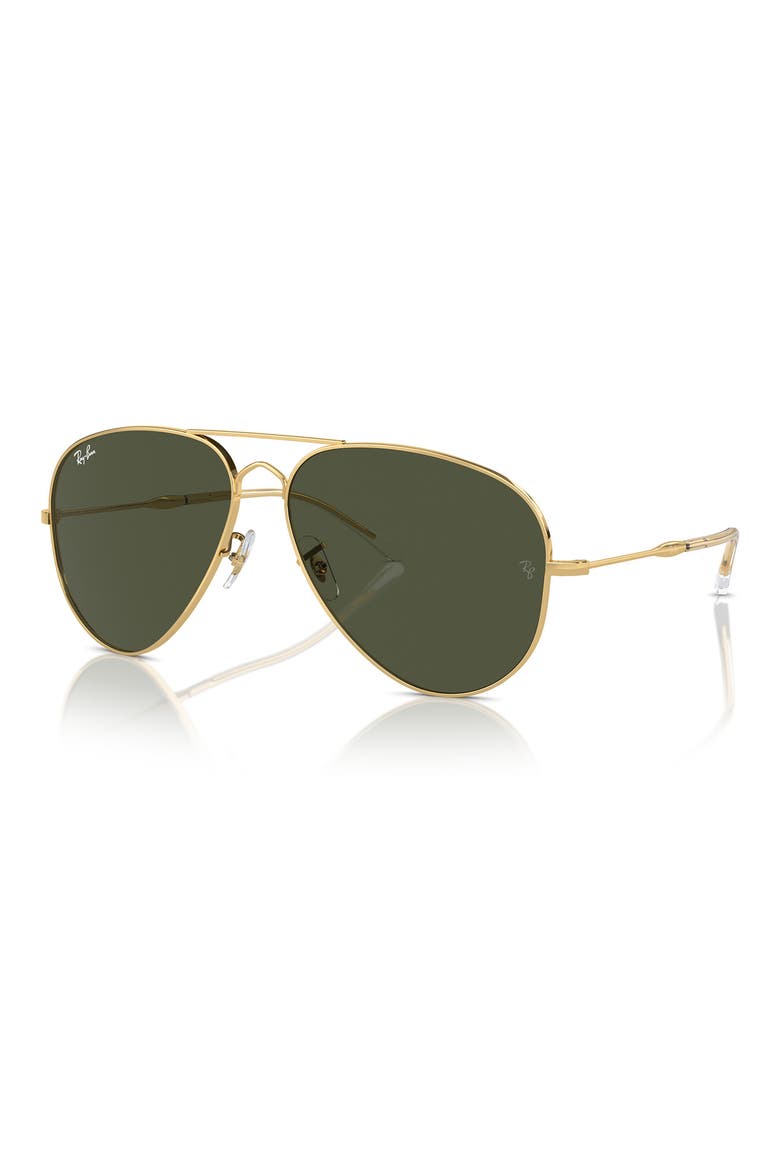 Old Aviator 62mm Oversize Sunglasses, Alternate, color, GOLD FLASH