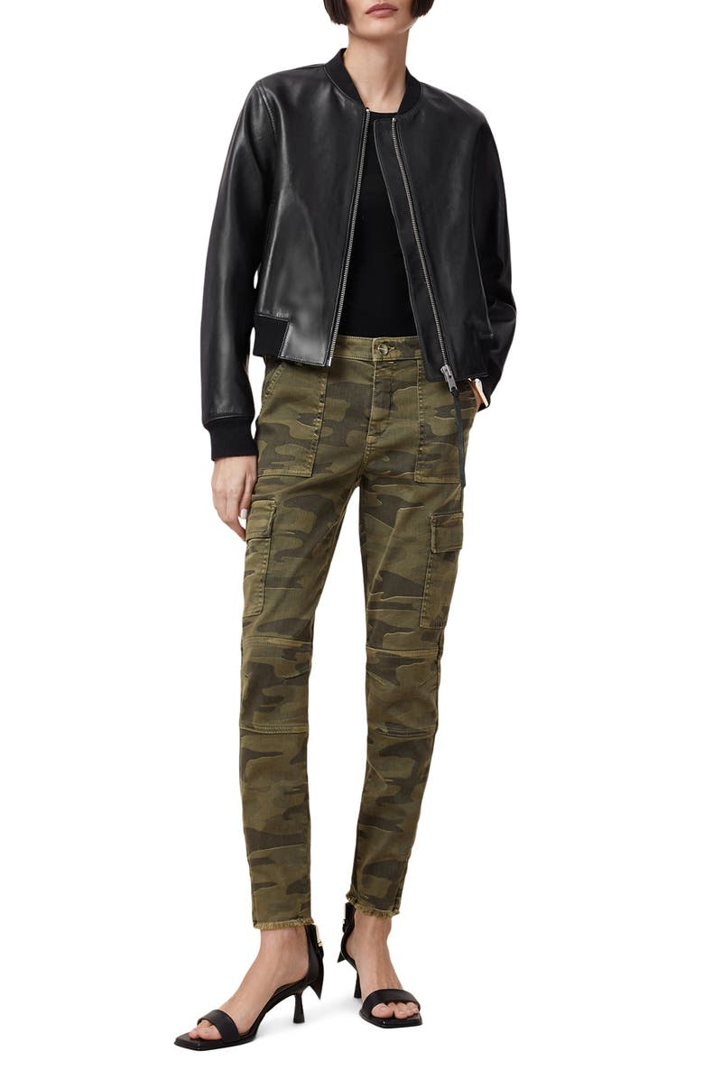 AllSaints Duran Skinny Cargo Jeans, Alternate, color, Camo Green