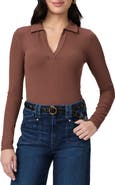 PAIGE Silene Rib Polo Top