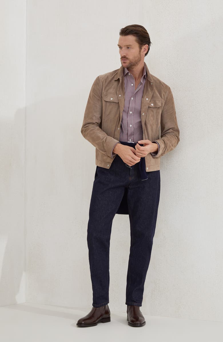 Brunello Cucinelli Suede jacket, Alternate, color, Hazelnut