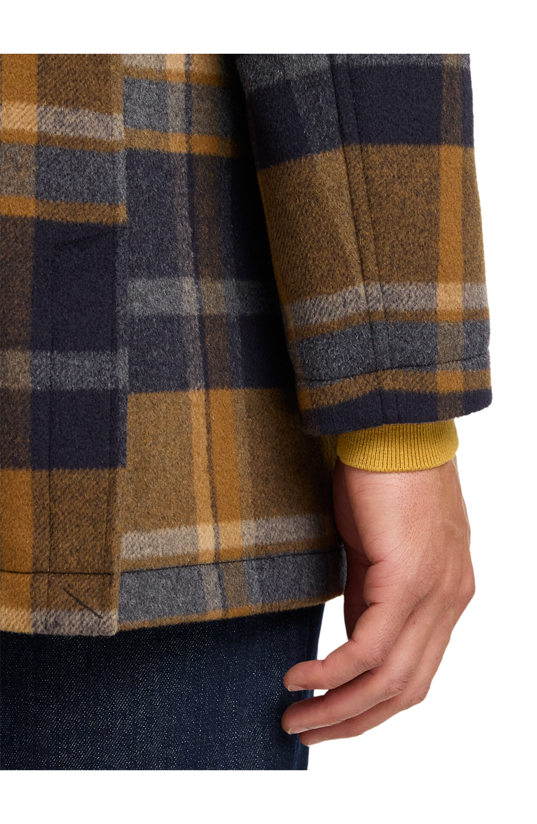 Paul Fredrick Wool Blend Plaid Carcoat, Alternate, color, Tan/Blue