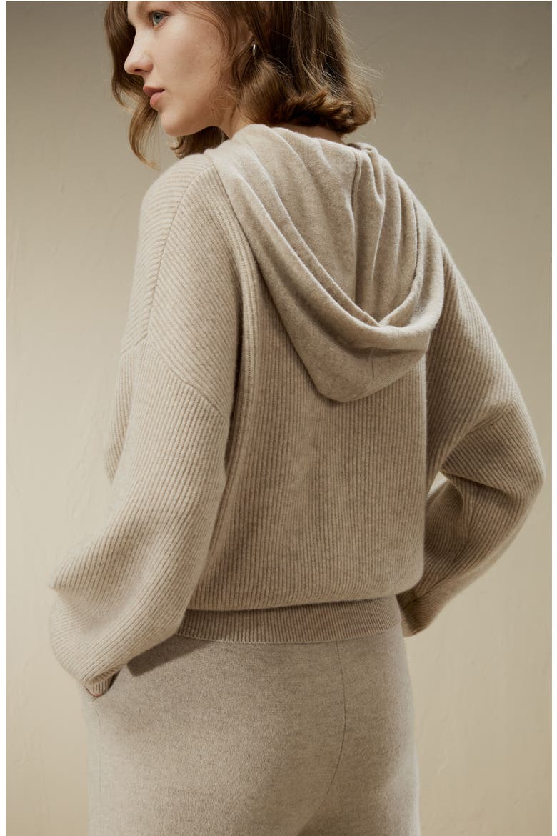Women's Eshe 2-in-1 Cashmere Detachable Hoodie, Alternate, color, Beige