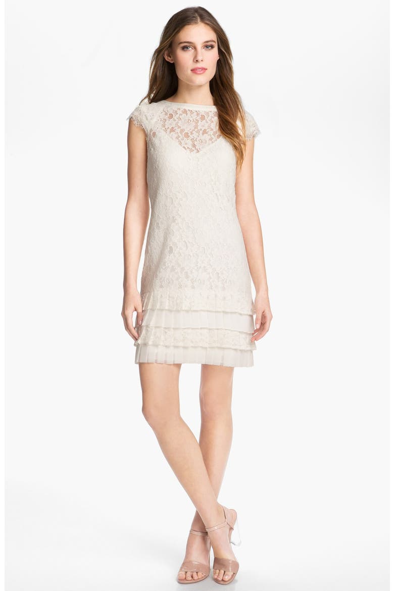 Tiered Lace Dress, Main, color, WHITE