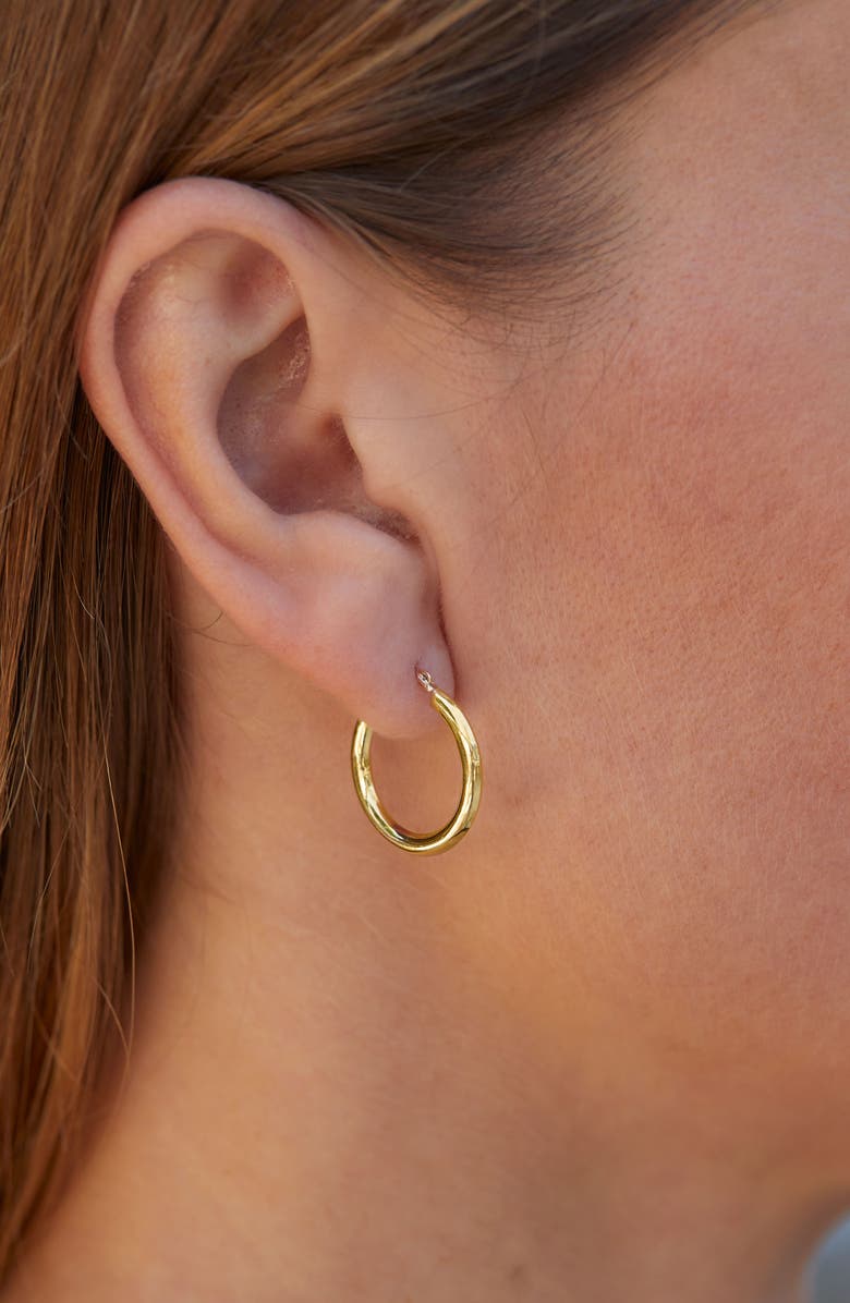 SAVVY CIE JEWELS 10K Gold Vermeil 10mm Hoop Earrings, Alternate, color, Yellow