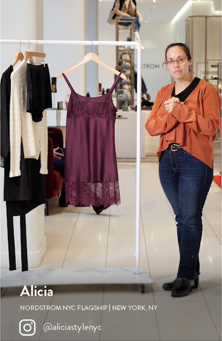 Serena Lace Trim Charmeuse Chemise, sales video thumbnail