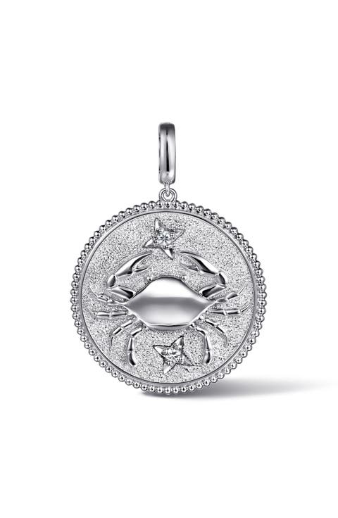 Bujukan Zodiac Sterling Silver & White Sapphire Medallion