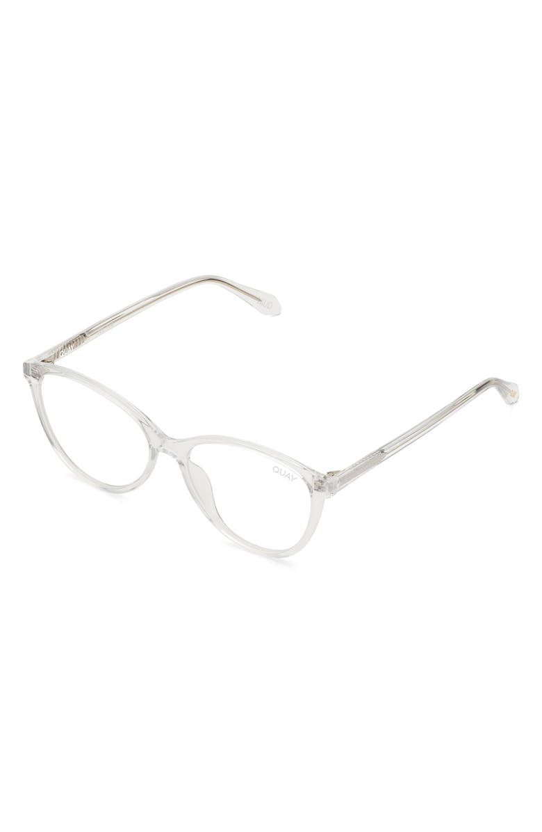 QUAY True That 46mm Small Cat Eye Blue Light Blocking Glasses, Alternate, color,