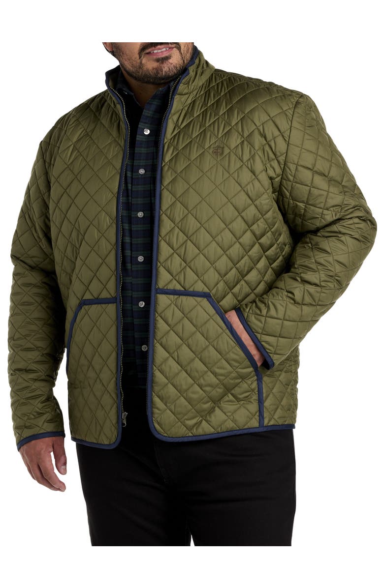 Brooks Brothers Big & Tall Quilted Jacket, Main, color, Burnt Olive