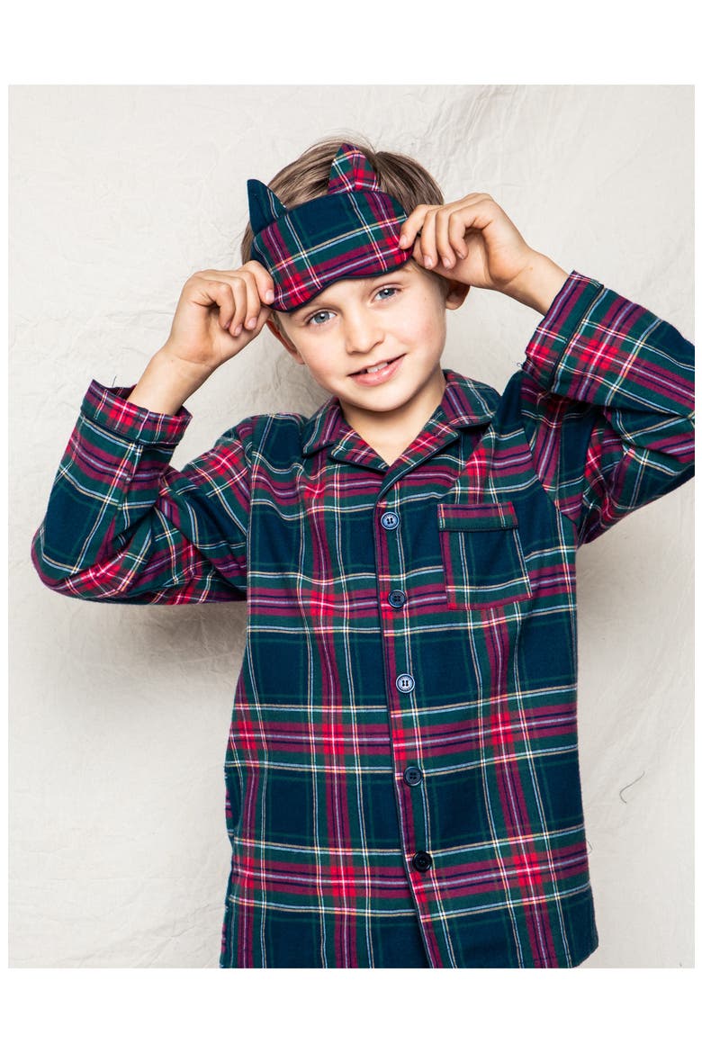 Windsor Tartan Two-Piece Pajamas, Alternate, color, NAVY