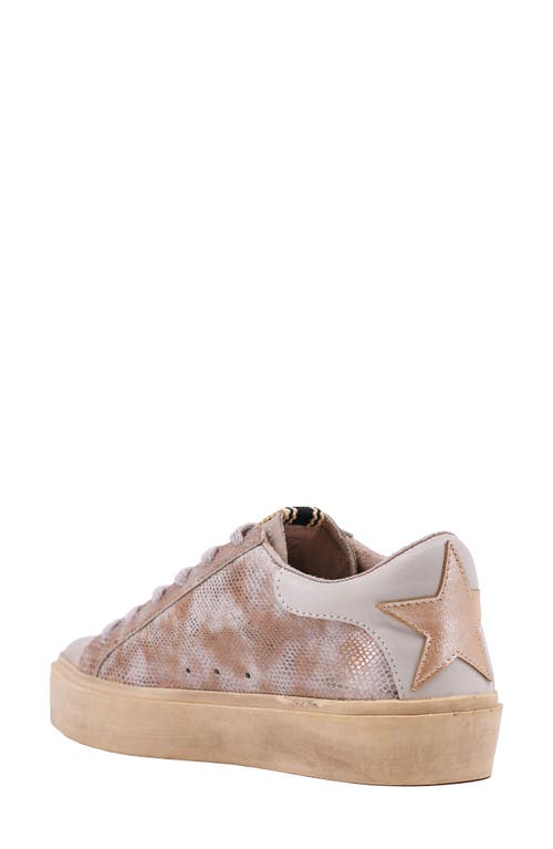 Shushop Sienna Low Top Sneaker In Gold Snake