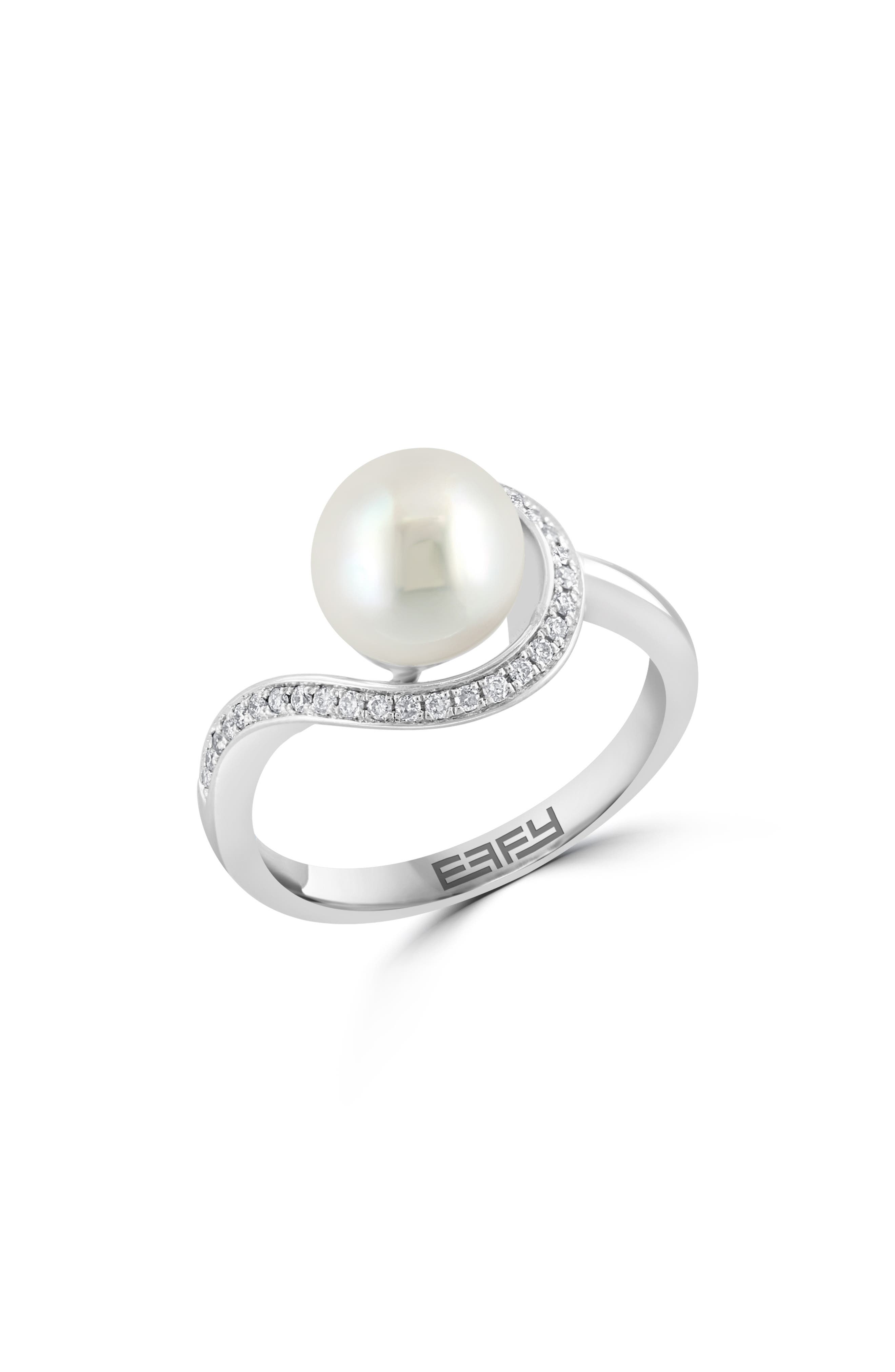 EFFY Diamond & Freshwater Pearl Ring