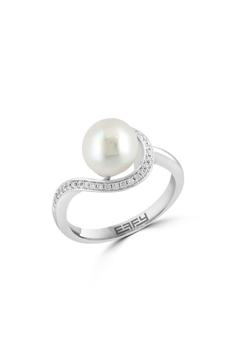 Diamond & Freshwater Pearl Ring