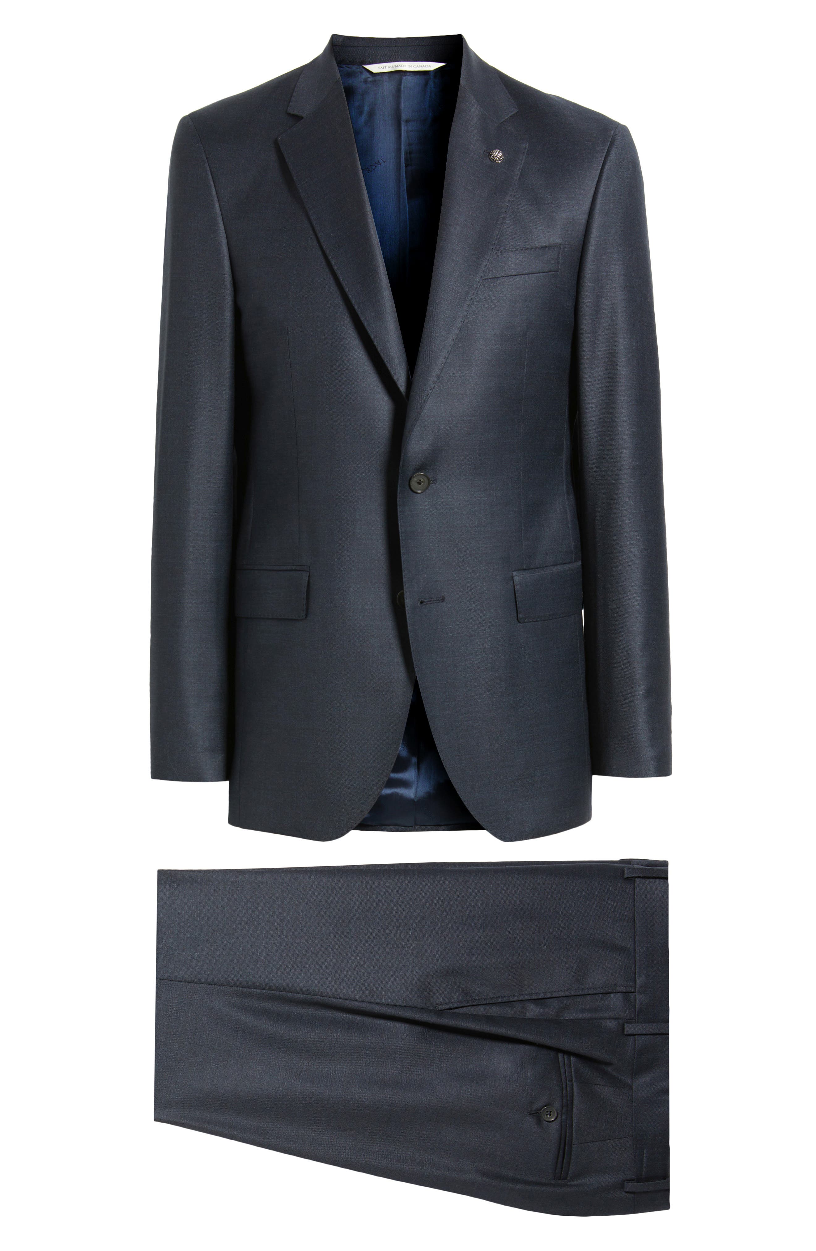 『TSJ SUITS 3P NAVY L』 Stacey Trim Fit Solid Navy Stretch Super 110s Suit (Men) | Nordstrom
