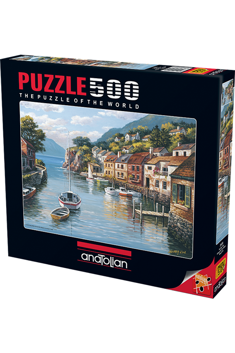 Village on the Water 500 piece Jigsaw Puzzle for Adults, Main, color, Multicolor