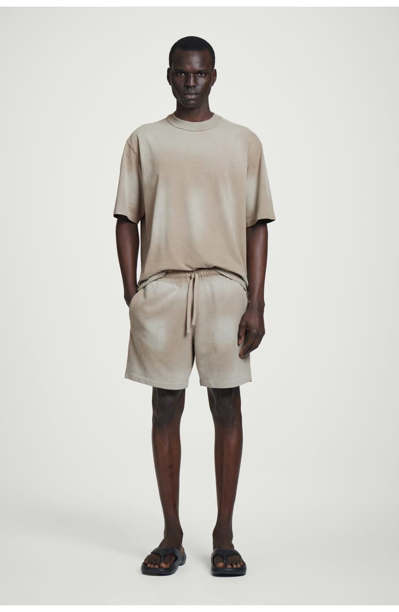 COS Washed-Jersey Drawstring Shorts, Main, color, Mole