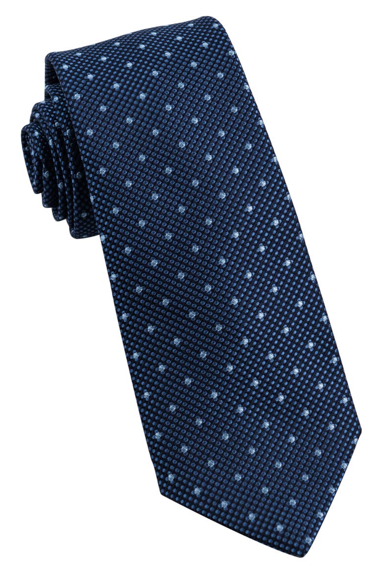 Classic Dot Silk Tie, Main, color, NAVY