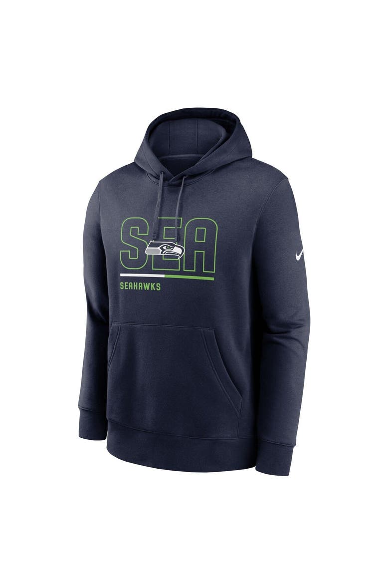 Men's Nike College Navy Seattle Seahawks City Code Club Fleece Pullover Hoodie, Alternate, color, Navy