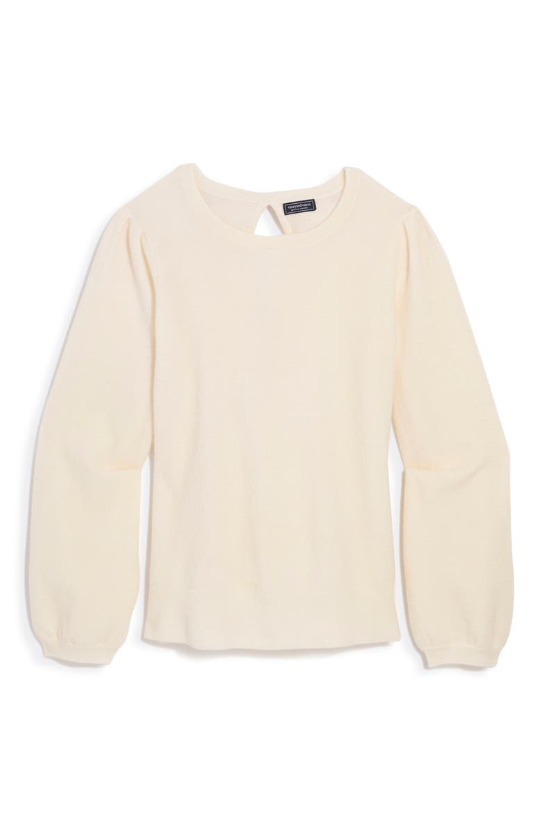 Bow Back Merino Wool Blend Sweater, Main, color, MARSHMALLOW
