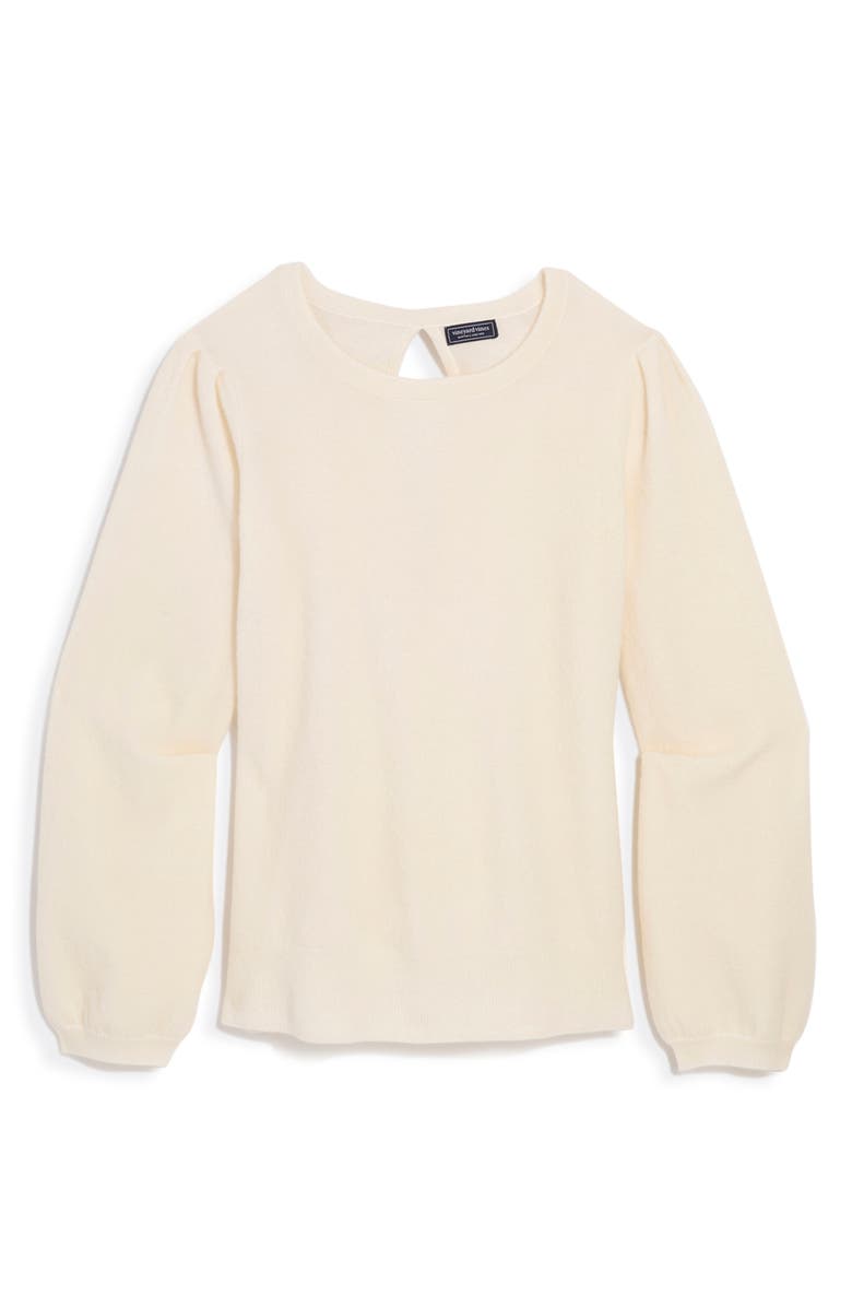 vineyard vines Bow Back Merino Wool Blend Sweater, Main, color, Marshmallow