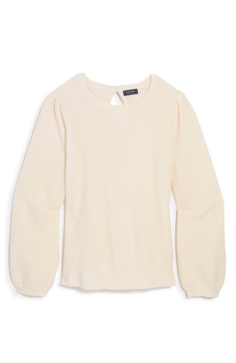 Bow Back Merino Wool Blend Sweater