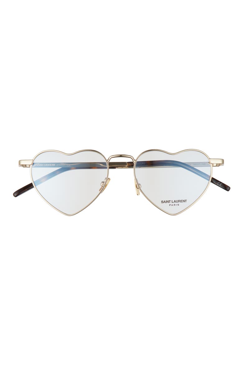 52mm Lou Heart Optical Glasses, Main, color, GOLD