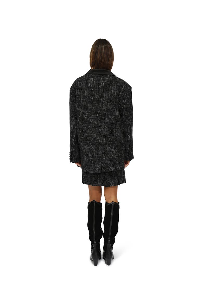 City Noir Tweed Oversized Blazer, Alternate, color, Black
