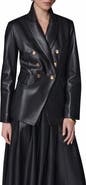 Donna Karan New York Double Breasted Leather Blazer