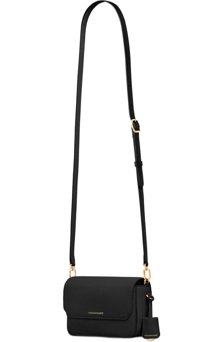 MAISON de SABRÉ Mini Leather Flap Bag, Alternate, color, Black Caviar