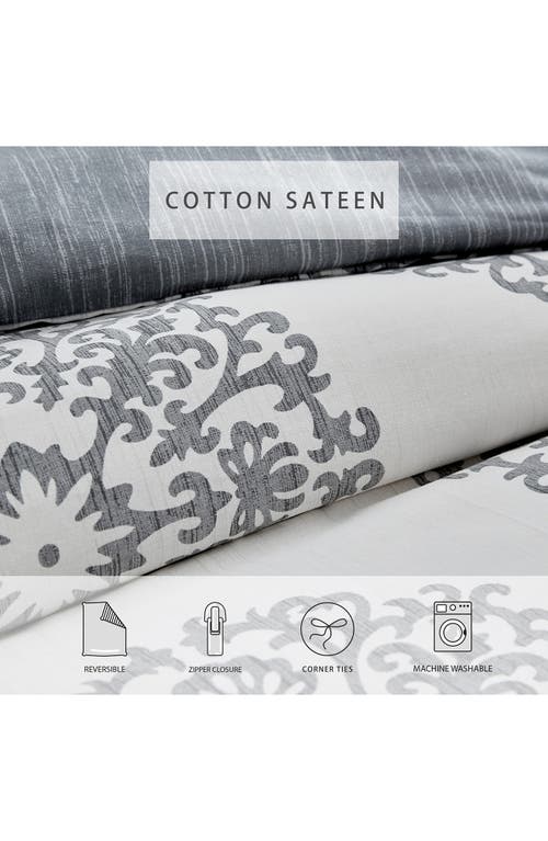 Stone Cottage Bristol Reversible Cotton Sateen Comforter & Sham Set In Gray