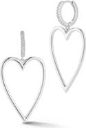 GLAZE JEWELRY Heart Drop Huggie Hoop Earrings