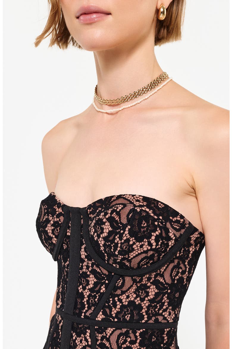 Vega Lace Corset Top, Alternate, color, BLACK