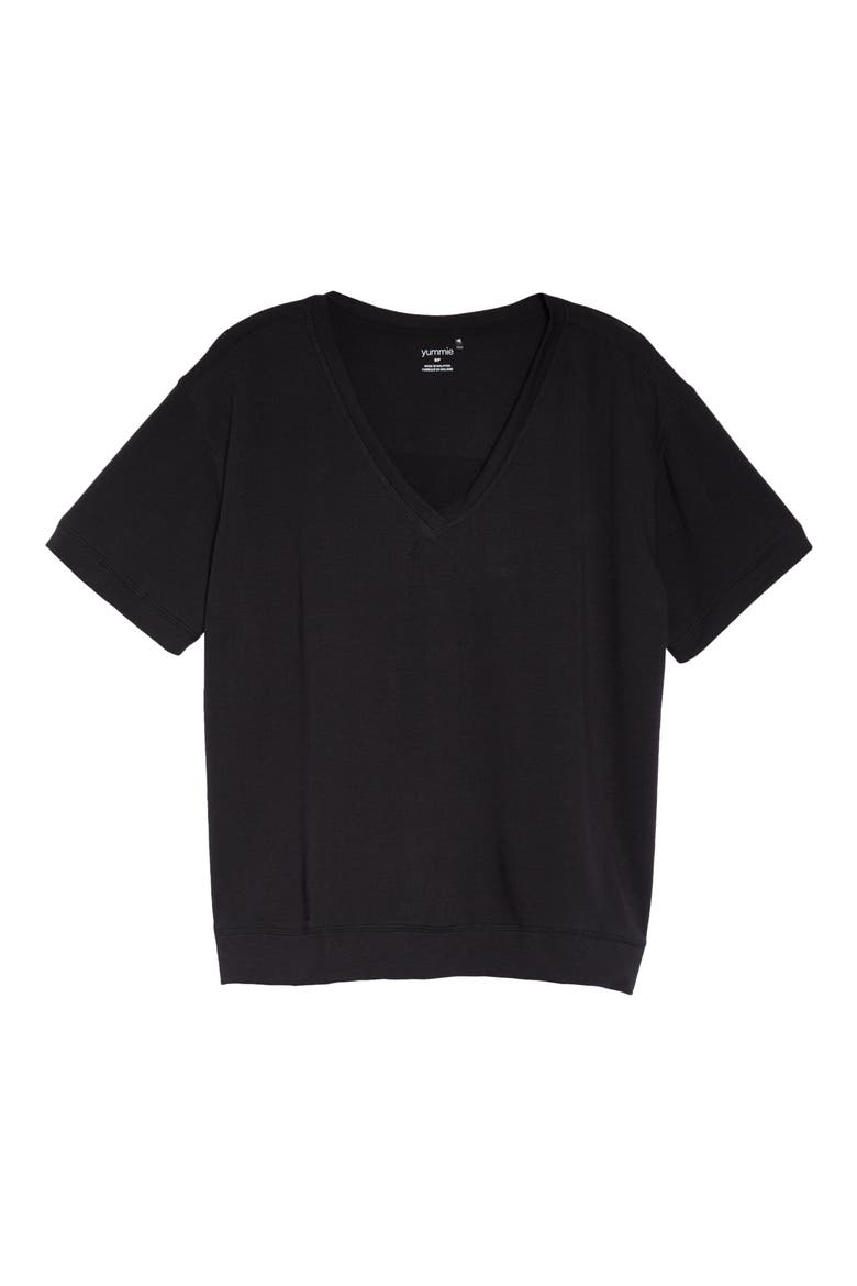 V-Neck T-Shirt, Alternate, color, BLACK