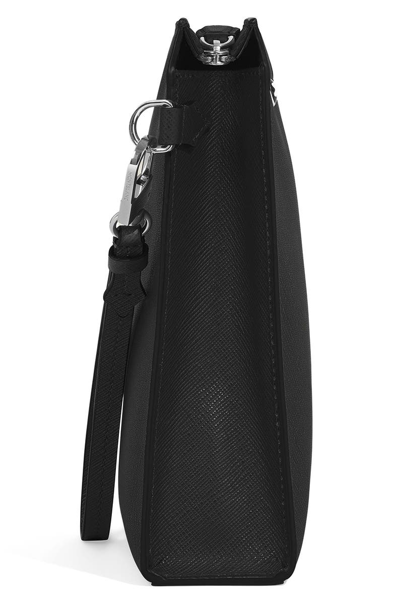 Montblanc Sartorial Leather Zip Pouch, Alternate, color, Black