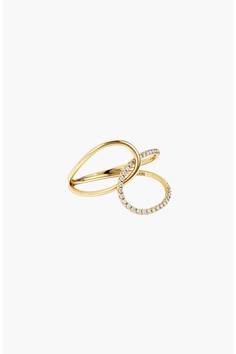 Interconnected Loop Pavé Diamond Ring, Main, color, Yellow Gold