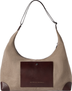 Brunello Cucinelli Canvas and calfskin messenger bag
