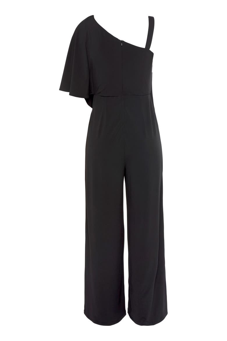 Asymmetrical One Shoulder Jumpsuit, Alternate, color, Black