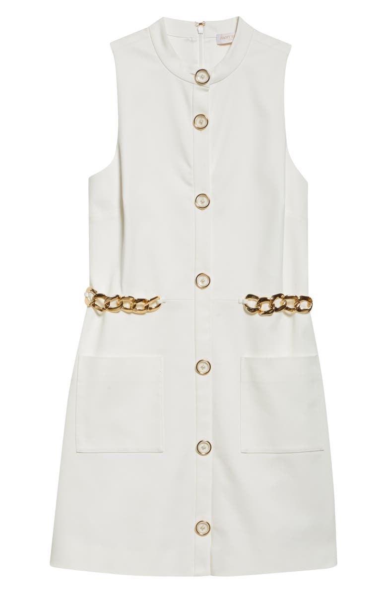 Ramy Brook Eliza Chain Accent Sleeveless Minidress, Alternate, color, Ivory