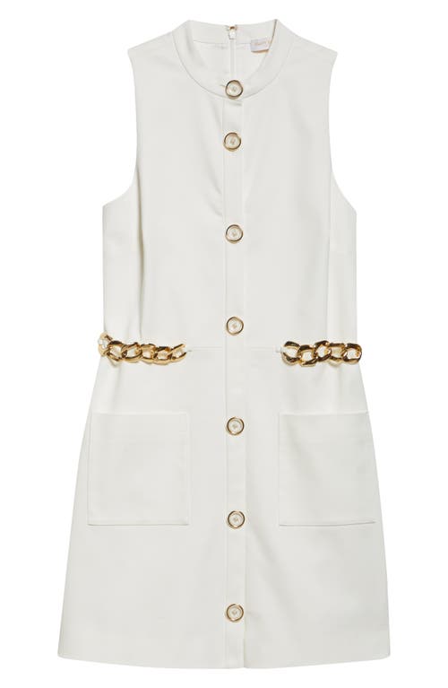 Ramy Brook Eliza Chain Accent Sleeveless Minidress In Ivory