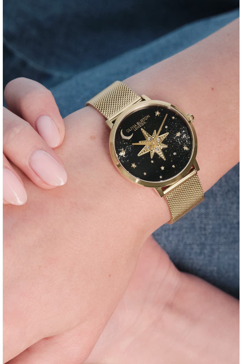 Celestial Nova Bracelet Watch, 35mm, Alternate, color, GOLD/ BLACK
